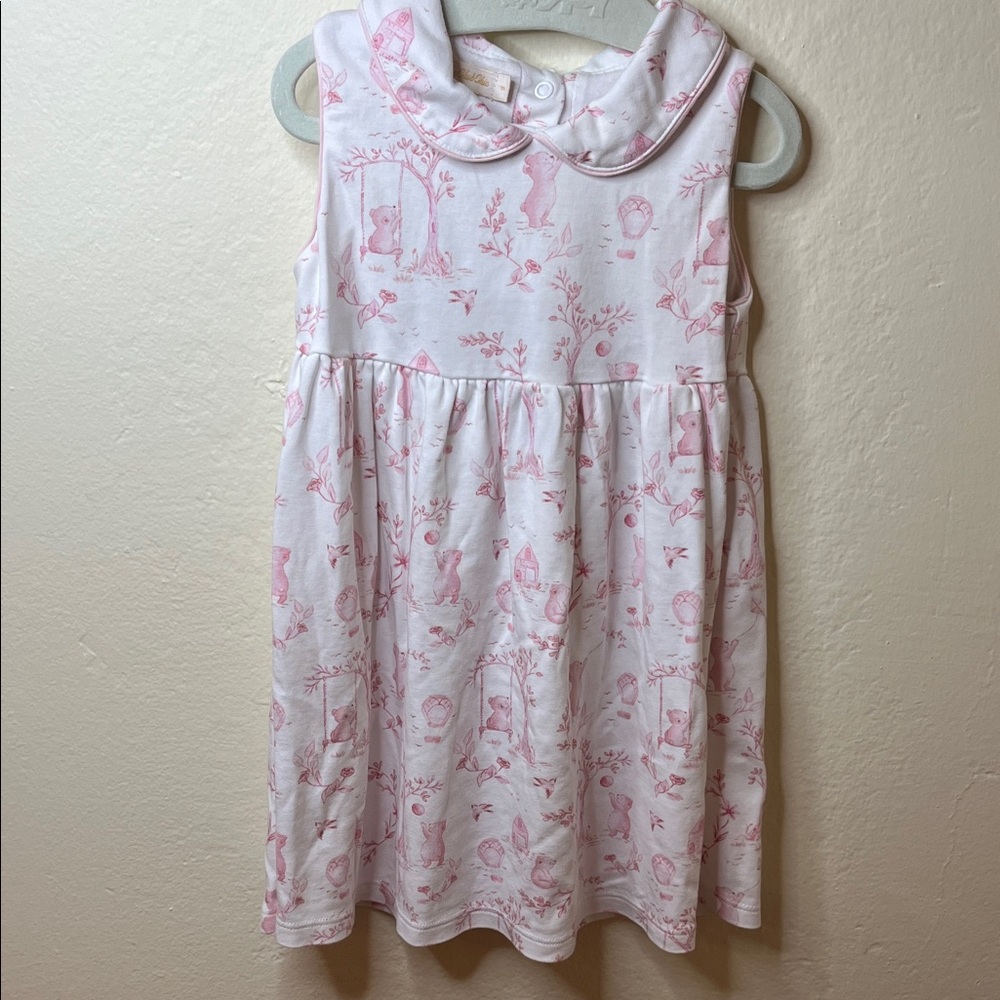 Pima Cotton Bear Patterned Kids Dress